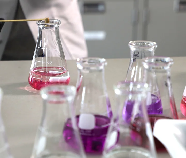 Beakers full of liquid